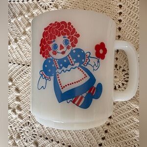Vintage Raggedy Ann and Andy Glass Mug